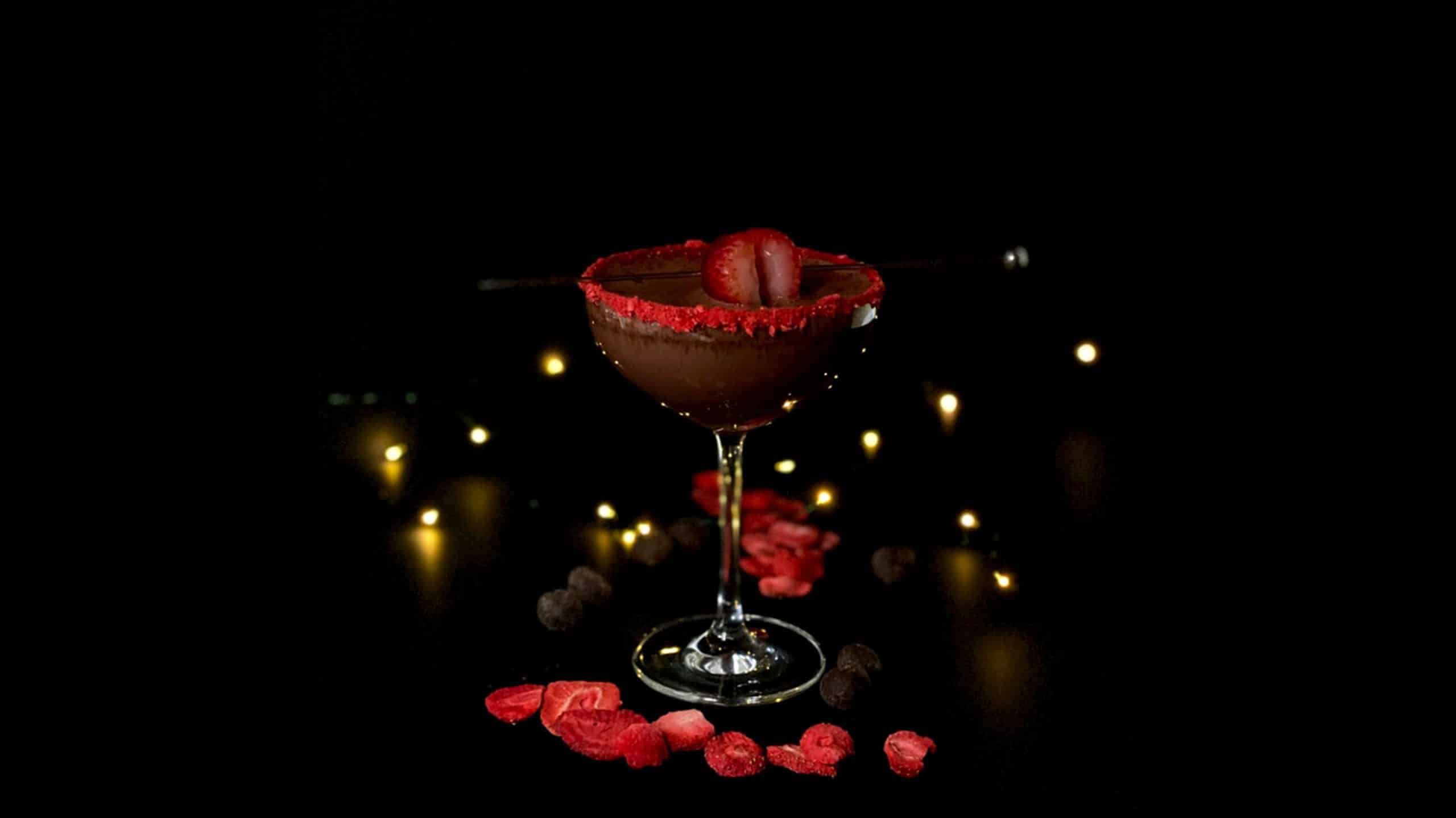 Vegan Chocolate Covered Strawberry Mocktail